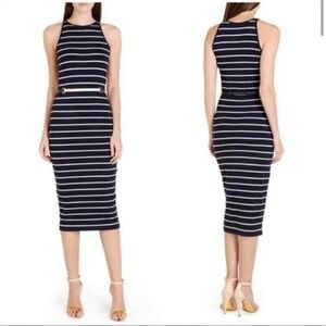 Ted Baker Black Striped Bodycon Dress 3